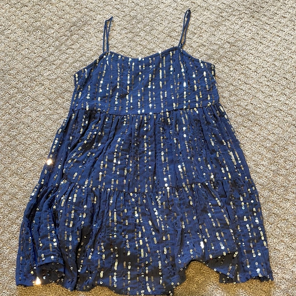 Urban Outfitters UO Hanna Embellished Sequin Babydoll Mini Dress Dance Small S